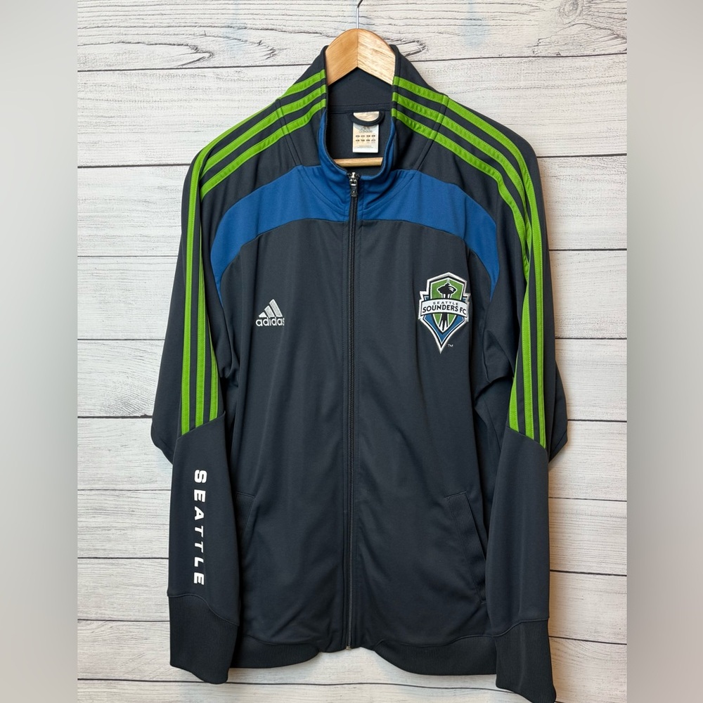 Seattle Sounders Adidas Men's XL Zip Up Sweatshirt Track Jacket MLS